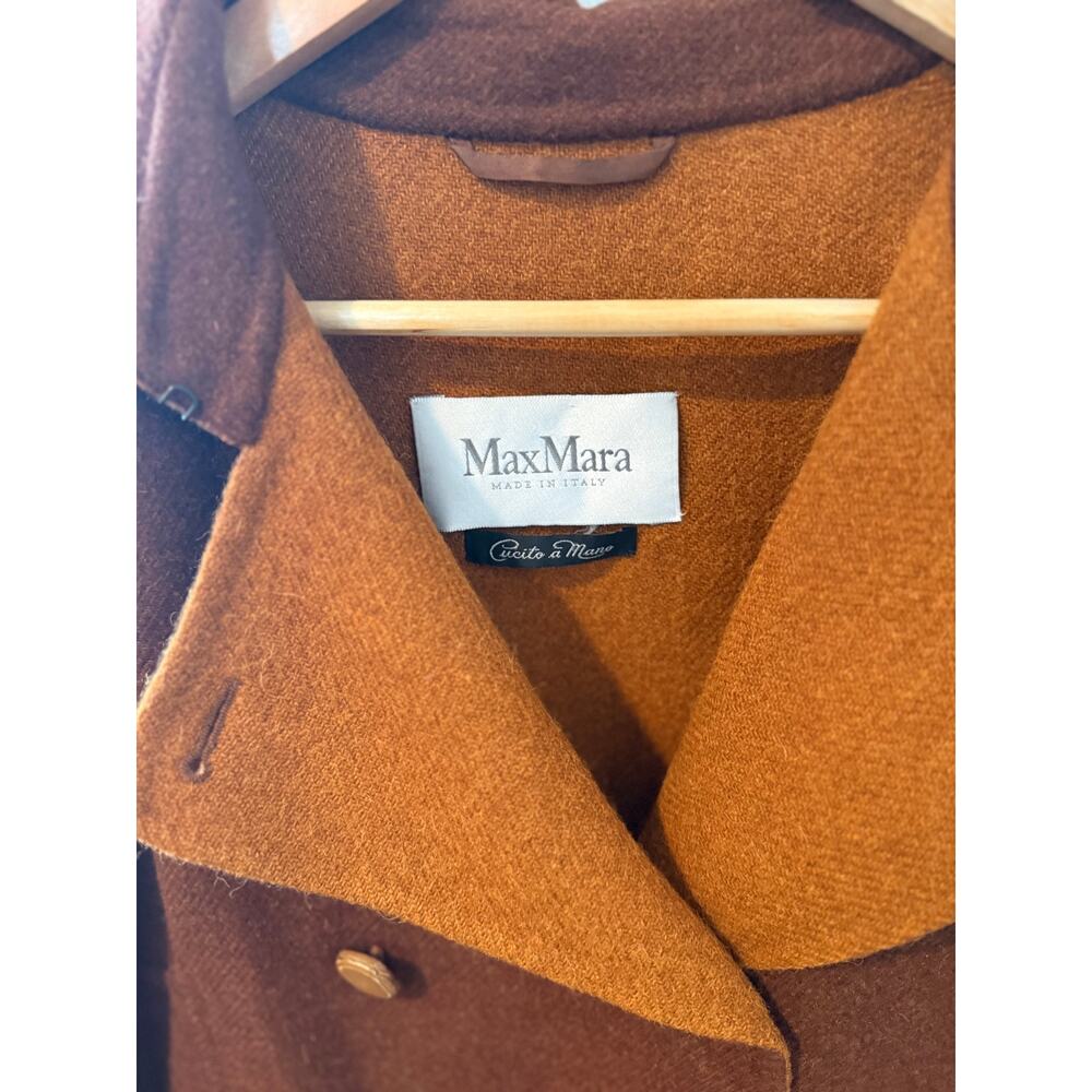 Max Mara Brown Wool Alpaca Angora Jacket ✨ Made in Italy Vintage Coat - Picture 3 of 8